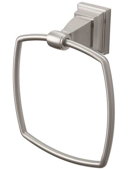Stratton Towel Ring in Satin Nickel.